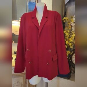 Women's Red Double-Breasted Jacket